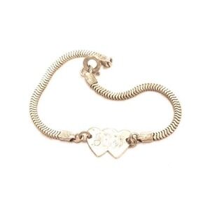 Vintage Silver Double Heart JLW‎ Bracelet